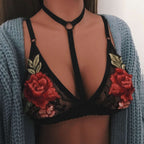 Women's Sexy Embroidered Lace Lingerie Women's Bras Unbranded Black M