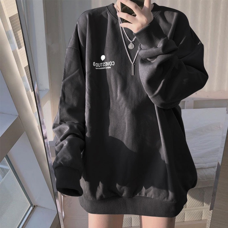 Women's Casual Loose Sweater Women's Sweatshirt Unbranded Black XL