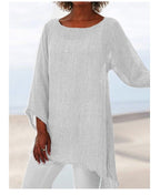 Women's Solid Color Casual Tops With Irregular Sleeves