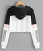 Women's Patchwork Crop Hoodie Women's Hoodie Unbranded White S