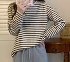 Women's Loose Long Sleeved Striped Shirt Women's Tops & T-shirt Unbranded