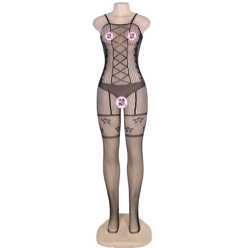 Women's Lingerie Jacquard Bodystocking Fishnet Tights
