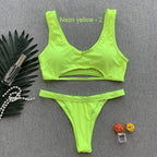Women's Plain Bandeau Bikini Swimsuit