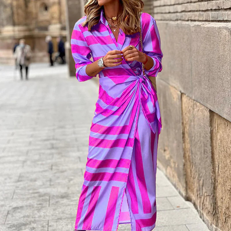 Women's Striped Cardigan Dress