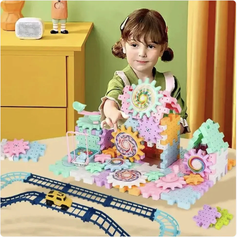 Children's Electric Spinning Building Blocks Toy