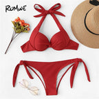 Women's Knotted Bandeau Bikini Set