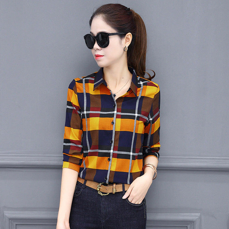 Women's Plaid Long Sleeve Shirt