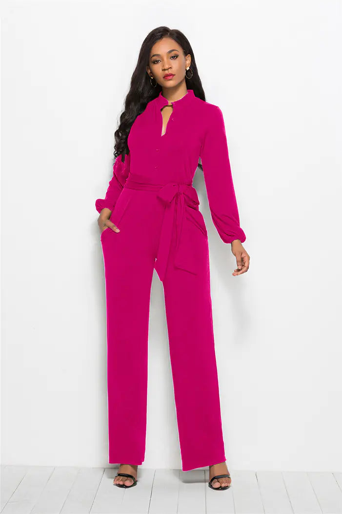 Women's Plus Size Long Sleeve Jumpsuit
