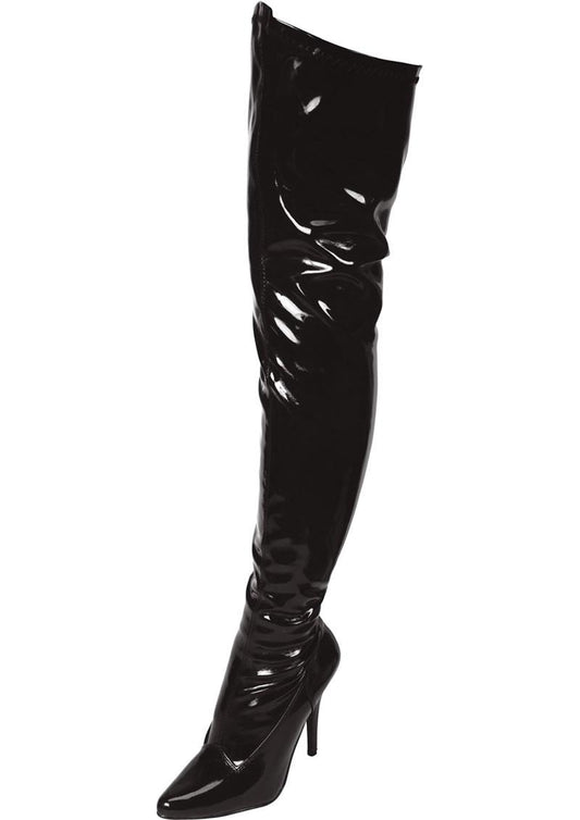 Lapdance Black Pointed Toe Thigh High Boot 3 inches Heel Xgen Products