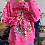 Women's Cute Retro Street Tops Women's Sweatshirt Unbranded Pink M