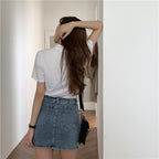 Women's Vintage High Waisted Denim Skirt