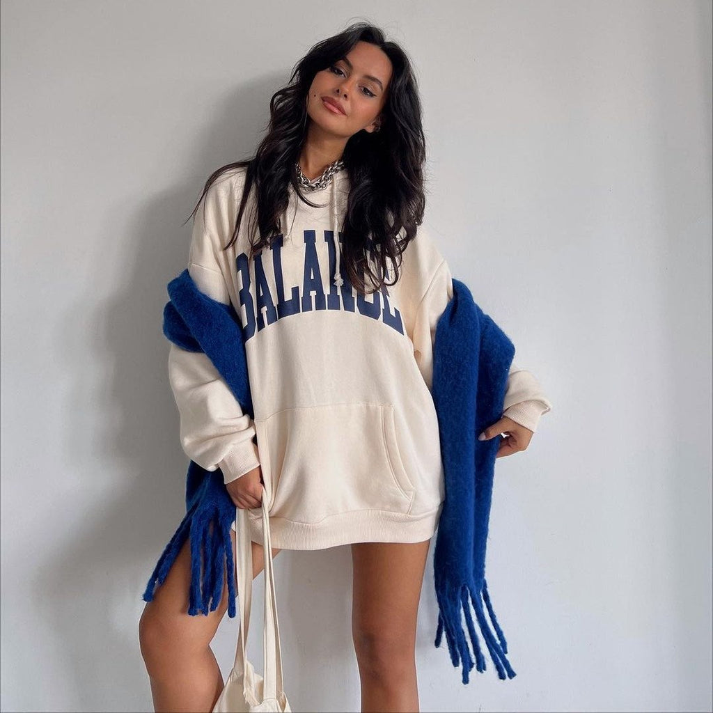 Women's Thickened Long Sleeve Hooded Printed Tops