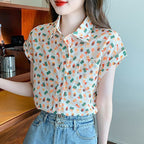 Women's Geometric Print Chiffon Shirt ILLUSION CO