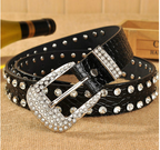 Rhinestone Leopard Print Wide Waist Belt
