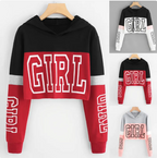 Women's Patchwork Crop Hoodie Women's Hoodie Unbranded