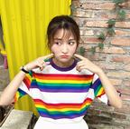 Women's Rainbow Short Sleeve T Shirt