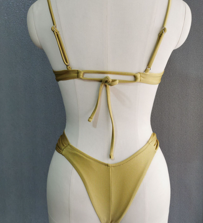 Women's Solid Color Push Up Bikini Set