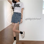 Women's Vintage High Waisted Denim Skirt