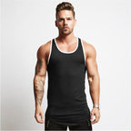 Men's Summer Solid Color Training Sports Tank Top Men's Tank Top Unbranded Black White L