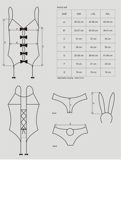 Obsessive Bunny Suit 4 Piece Womens Costume Obsessive