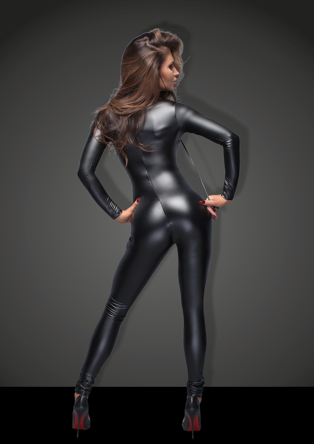 Noir Handmade Sleek Wetlook Overall With Leash Accessory L Secondary image