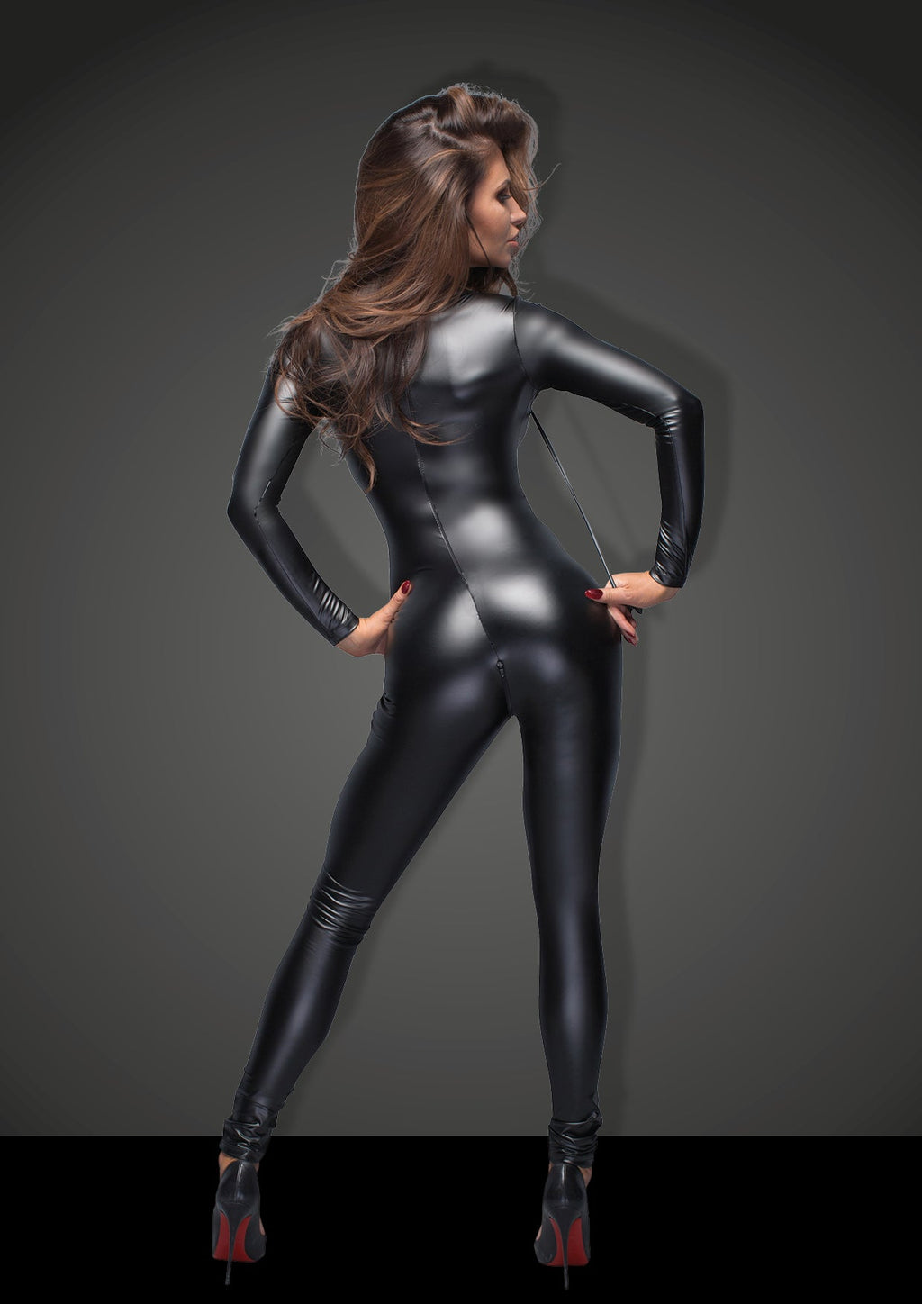 Noir Handmade - Sleek Wetlook Overall with Leash Accessory Noir Handmade