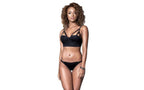 Mapale Strappy Brand and Panty Set Black 2 Piece M / L Mapale
