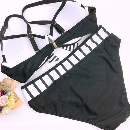 Women's Mid Waist Bikini Swimsuit With Chest Pad
