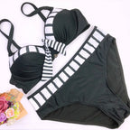 Women's Mid Waist Bikini Swimsuit With Chest Pad