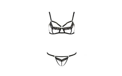 Passion Lingerie Solon Bra & Panty Set 2 Piece Black S / M Passion Lingerie