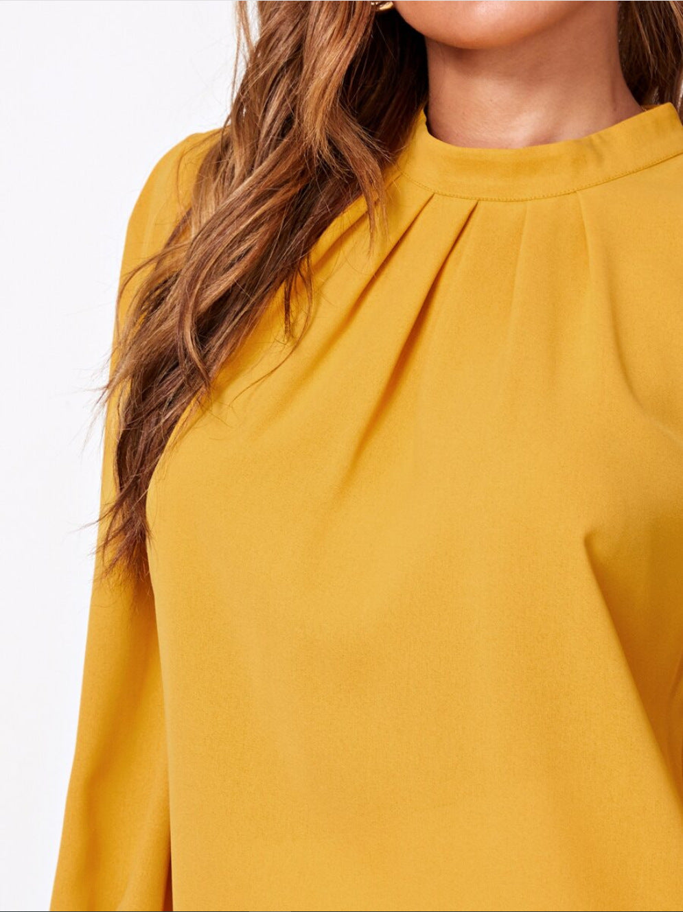 Women's Pleated Stand Collar Chiffon Shirt Women's Tops & T-shirt Unbranded