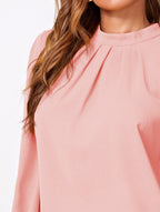 Women's Pleated Stand Collar Chiffon Shirt Women's Tops & T-shirt Unbranded