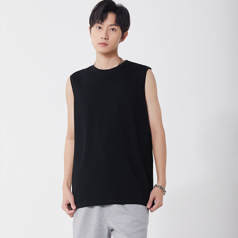260g Double Yarn Cotton Tank Top for Streetwear Men's Tank Top Unbranded