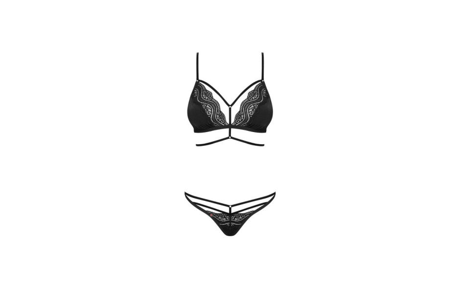 Obsessive Diyosa Panty and Bra Set 2 Piece Black L / XL Obsessive