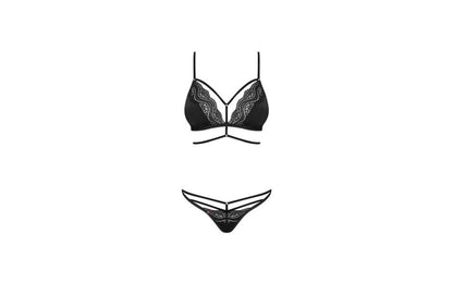 Obsessive Diyosa Panty and Bra Set 2 Piece Black L / XL Obsessive