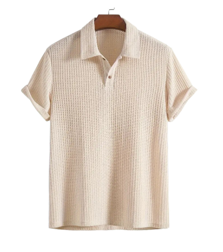 Men's Knitted Waffle Polo
