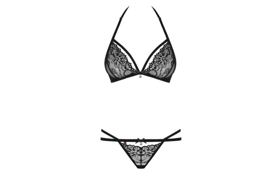Obsessive Bra and Panty Set 2 Piece Black L / XL Obsessive