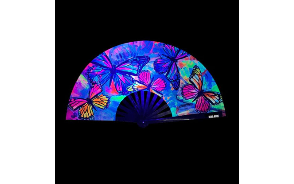 Neva Nude Flutter By Butterfly Blacklight Folding Fan Secondary image