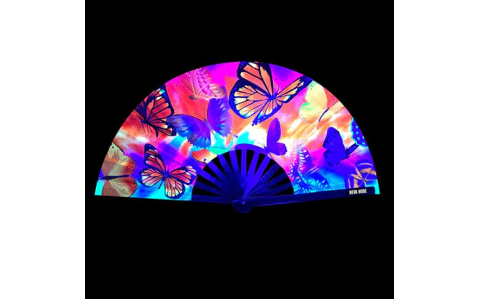Neva Nude Butterfly Garden Blacklight Folding Fan Secondary image