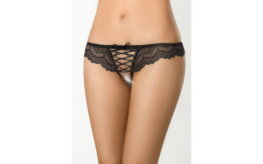 Axami Lingerie Brazilian Open Crotch G String Panty Black XL Axami Lingerie