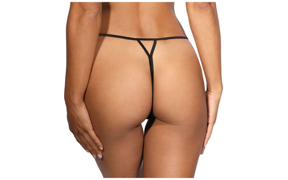 Axami Lingerie Lace Open Front G String Panty Black Small Axami Lingerie