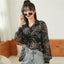 Women's Lapel Lantern Sleeve Shirt