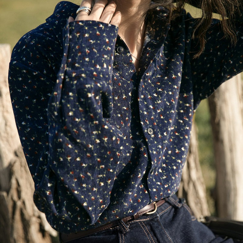 Women's Floral Corduroy Shirt