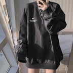 Women's Casual Loose Sweater Women's Sweatshirt Unbranded Black 2XL