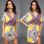 Women's Plus Size V Neck Sexy Milk Silk Long Dress