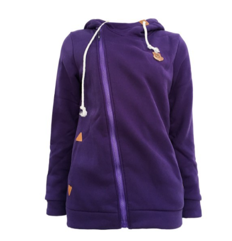 Women's Hooded Cardigan With Side Zipper