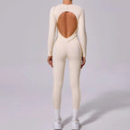 Women's Winter One-piece Sports Yoga Jumpsuit Backless Tight Jumpsuit