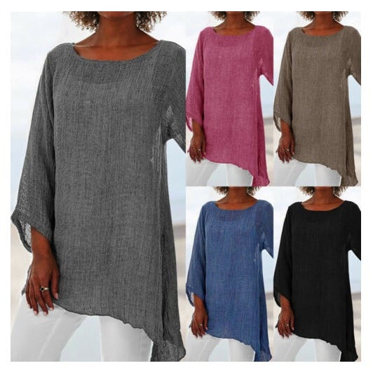 Women's Solid Color Casual Tops With Irregular Sleeves