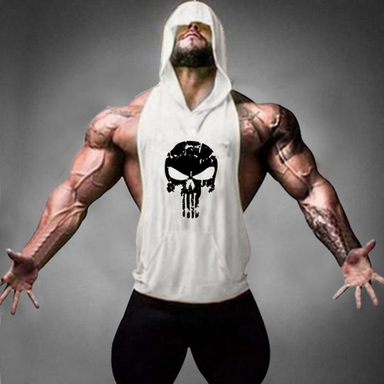 Hooded Skull Bodybuilding Tank Top Men's Tank Top Unbranded