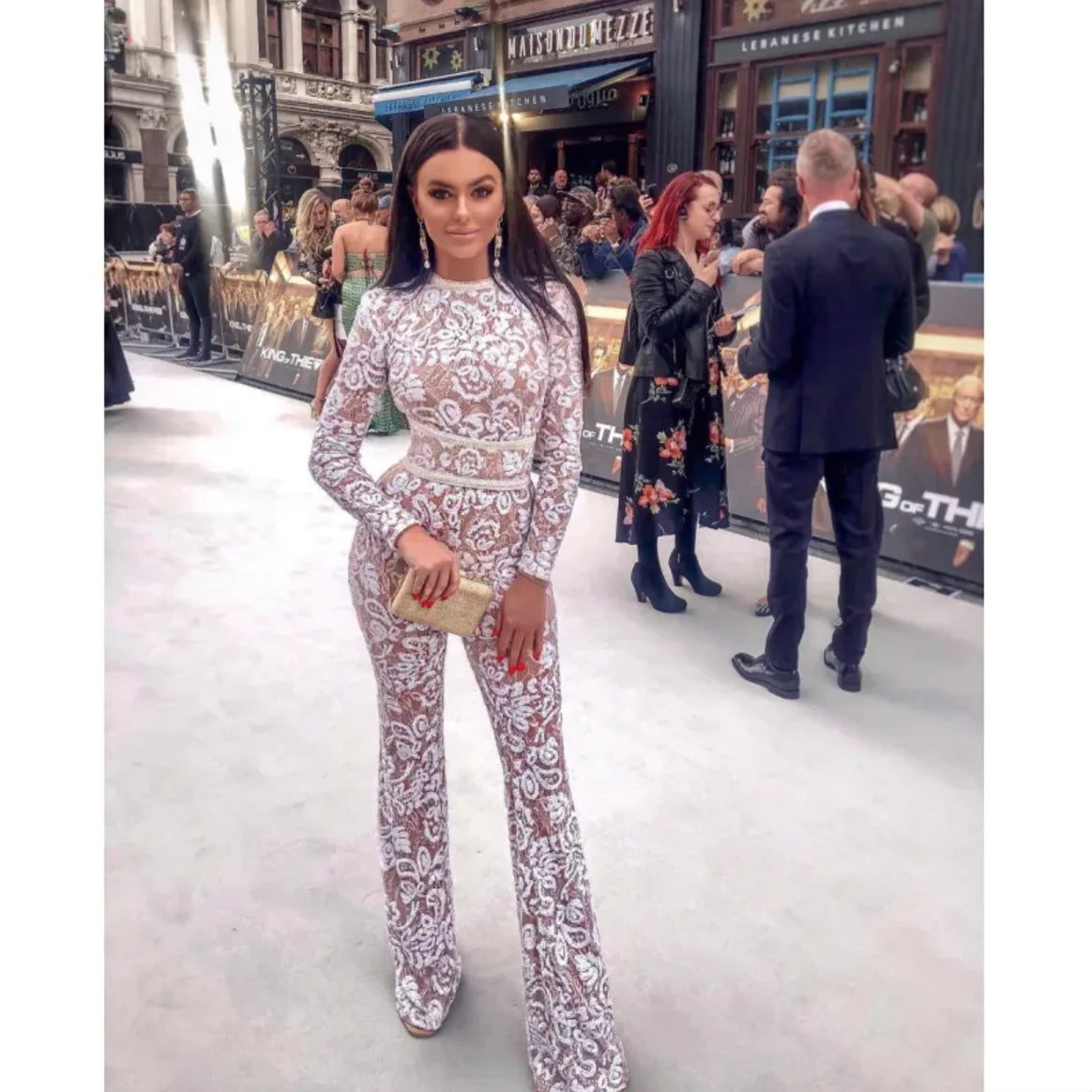 Women's Celebrity Style Lace Slim Jumpsuit